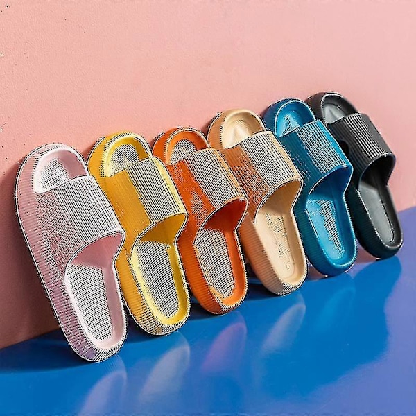 Slippers med åpen tå for kvinner, sklisikre dusjsandaler Orange 44-45