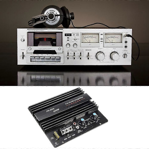 12V 600W Bilförstärkarkort PA-60A Subwoofer Kretsmodul Bilförstärkare, svart