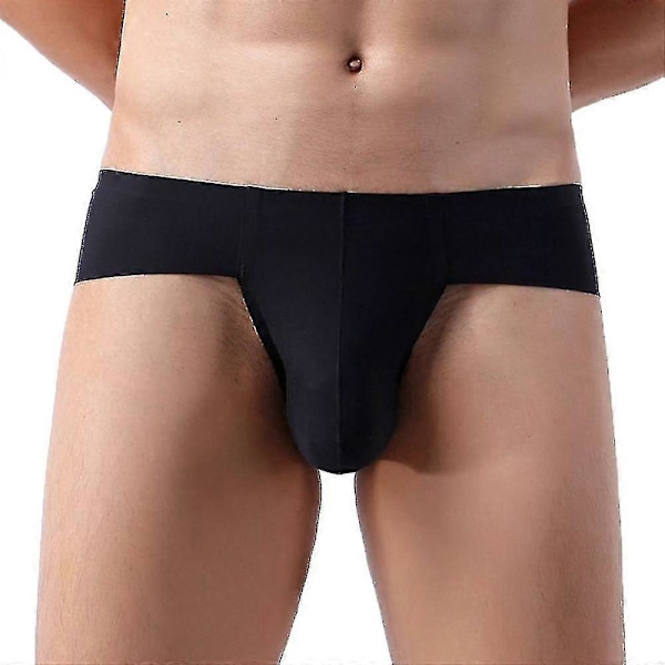 Herr Sömlösa Låg Midja Kalsonger Tunna Underbyxor Underkläder Trosor Black 2XL