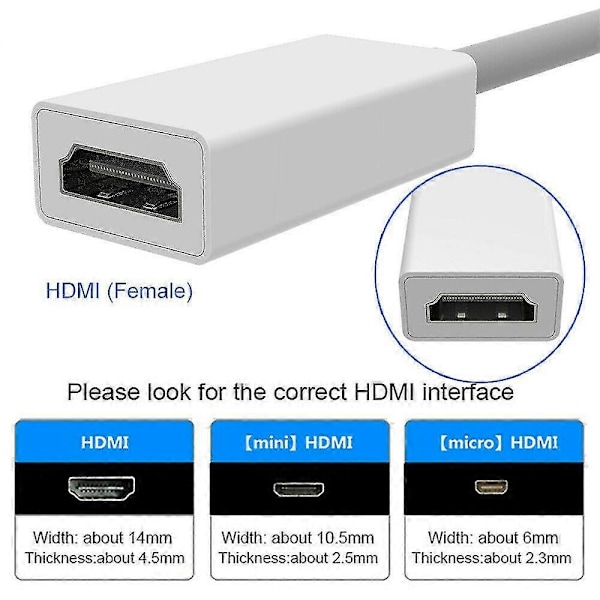 Mini DVI Hunn til Hunn Kabeladapter Monitor Video Konverter 1080p For Pro Air