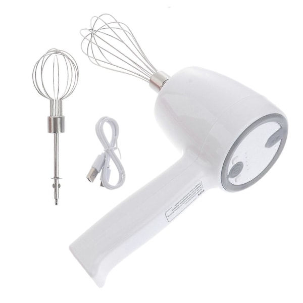 1 st Elektrisk Handmixer Uppladdningsbar Sladdlös Rostfri Äggvisp