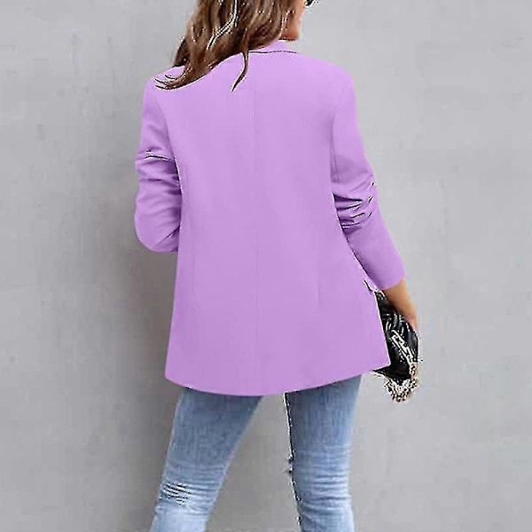 Dam Business Kavajer Öppen Framsida Blazer Dam Ledig Långärmad Arbetskläder Purple M