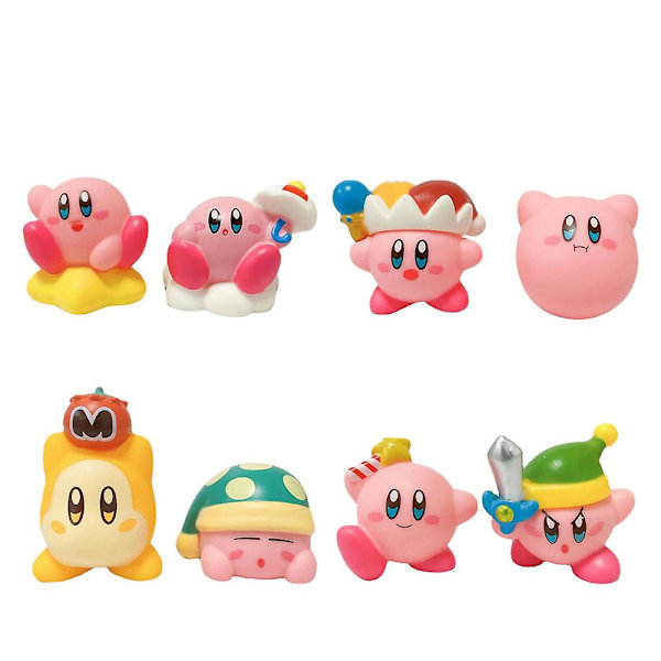 8 stycken/set Kirby karaktär leksaksmodell mini figur set