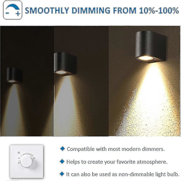 Halogenlampa GU5.3 50W 12V, 800lm Varmvit 2700K Dimbar, Halogen Spotlightlampa MR16, 6-pack