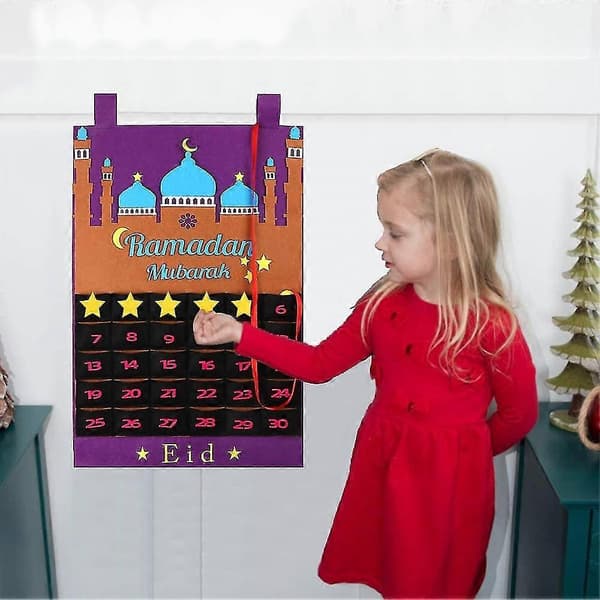 Dan Eid Mubarak roikkuva lähtölaskenta mainos 2021 lapsille Eid Ram