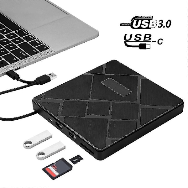 Usb3.0 Dvd-brännare Dvd Rw Cd Extern Optisk Enhet Cd/dvd-spelare Tf/sd För Laptop