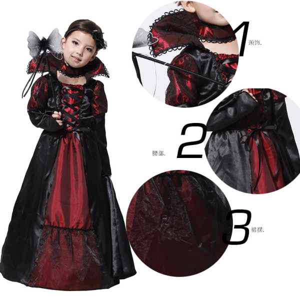Halloween cosplay kostym julmask dansdräkt prinsessklänning L