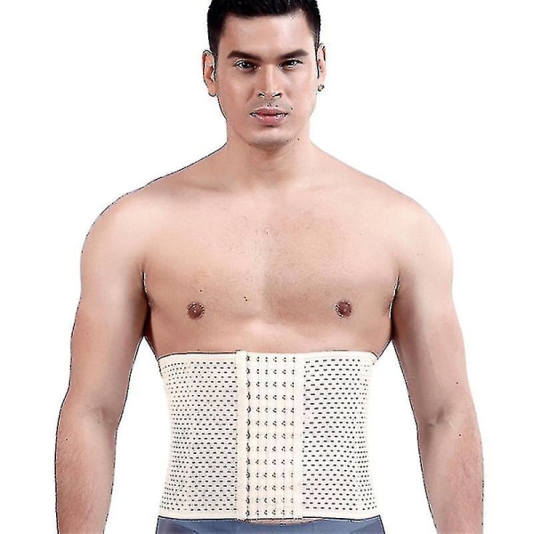 Tflycq Herr Waist trainer Med Stålben Svettbälte Bastudräkt För Fitness Body Shaper BEIGE M