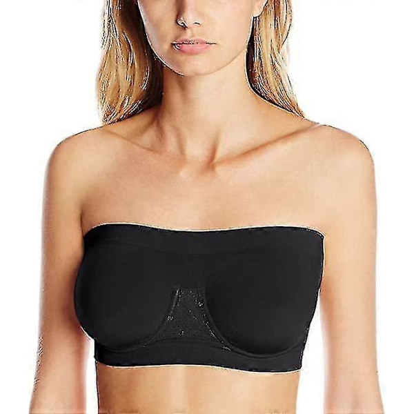 Ny Sömlös Bandeau BH Underkläder Utan Axelband Axelbandslös Tubtopp För Kvinnor Stor Storlek Kort Sexiga Underkläder black XXXL