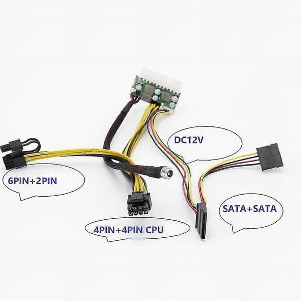 PCI-e Ingång DC 12V 300W DC-ATX-300W 24pin Pico ATX Switch PSU Strömförsörjningsmodul