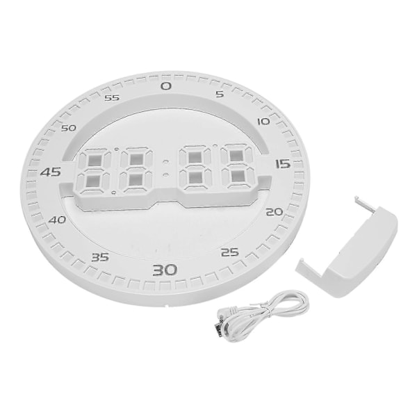 Hiljainen 3D digitaalinen pyöreä valoisa LED-seinäkello herätyskellolla, kalenterilla ja lämpömittarilla kodin sisustukseen