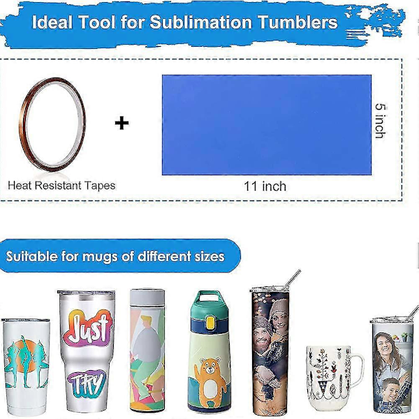 Sublimerings Tumbler Wrap Til Kruspresse, Genanvendelig Silikone Wrap Til Tynde Sublimerings Tumblers Bla