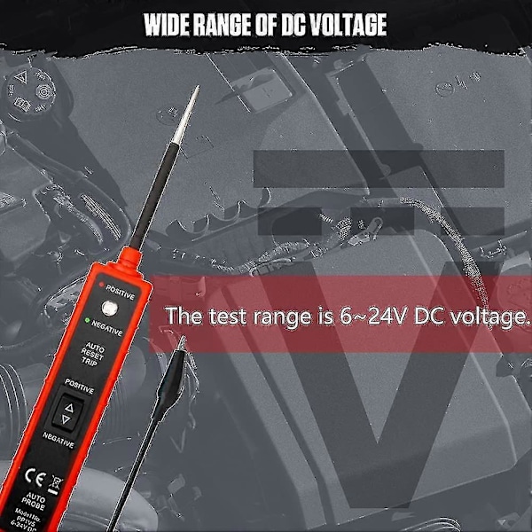 Em285 6-24v Bil Elektrisk Krets Test Penna Spänningstestare Strömprob Fordonsverktyg-yvan