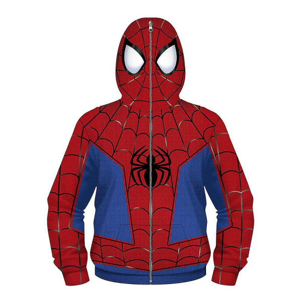 Kids Spiderman Hoodie Hooded Zip Jacka Jacka Top Coat Present Bästa julklappen Homecoming Spiderman 4-5 Years