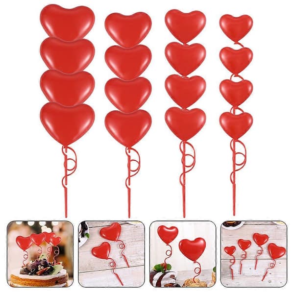 36 stk. Hjerte Ballon Cupcake Toppers Valentinsdag Kagepynt Hjerte Kage Picks
