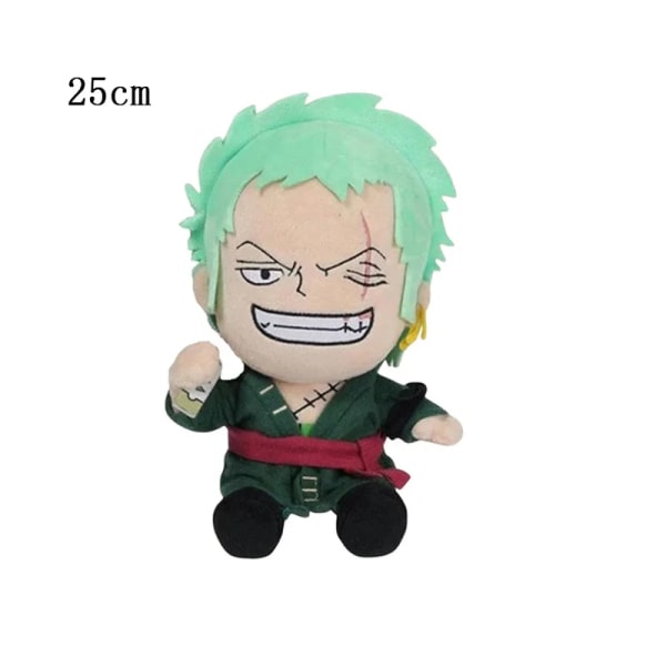 25 cm plysch fylld leksak Luffy Zoro Chopper Ess Tecknad Anime Character Docka Barnfödelsedagspresent Kawaii Juldekoration style 5 25cm