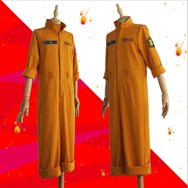 Shinra Kusakabe Cosplay Costume Enn Enn No Shouboutai Fire Force Jumpsuit Maki Oze Cosplay Kotatsu Tamaki Party Outfit Male XL