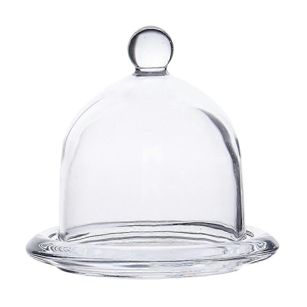 1 Sett Dessertfat Glassbrett med Transparent Lokk Fruktfat Matbeholder