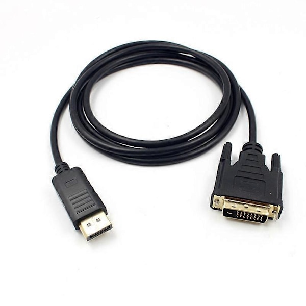 1.8M Displayport DP Hane till DVI Kabel Adapter 24+1 Pins Core Kabel Hög Klarhet 1080P