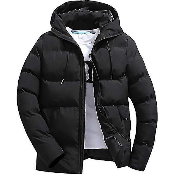 Herr Vinter Enfärgad Dragkedja Huva Lös Kappa Jacka Dunjacka Red L
