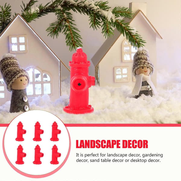 6 stk. Små Brannhydrant Dekor DIY Landskapsmodell Simulert Trafikkskilt Brannhydrant Modell
