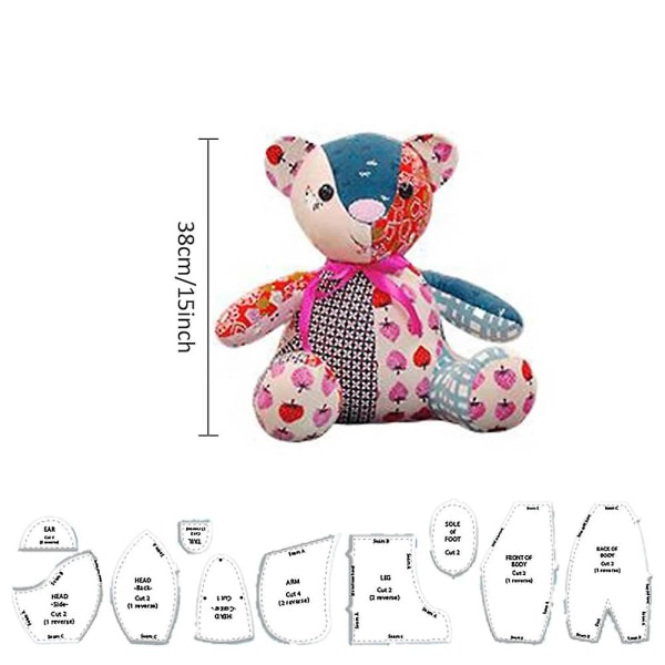 Memory Bear Mall Linjal Set Diy Hand Memory Bear Klar Stencil Linjal Set Kit L