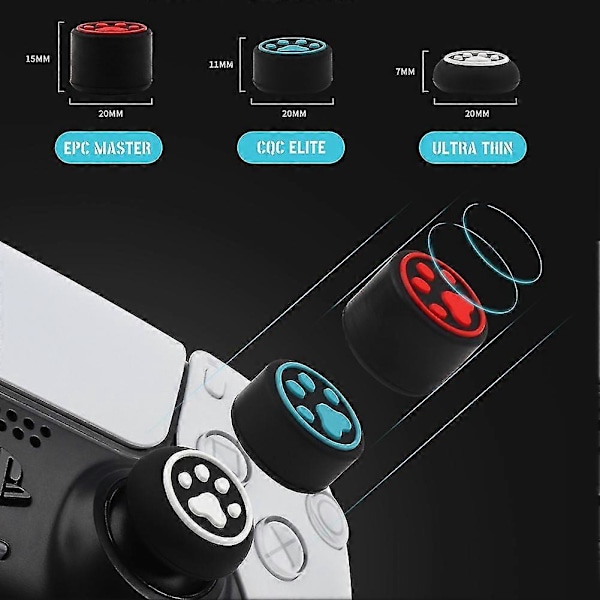 6 stk. Paw Thumb Stick Grip Cap Cover til Ps3// / / 360 Controller Joystick Case Tilbehør(b)