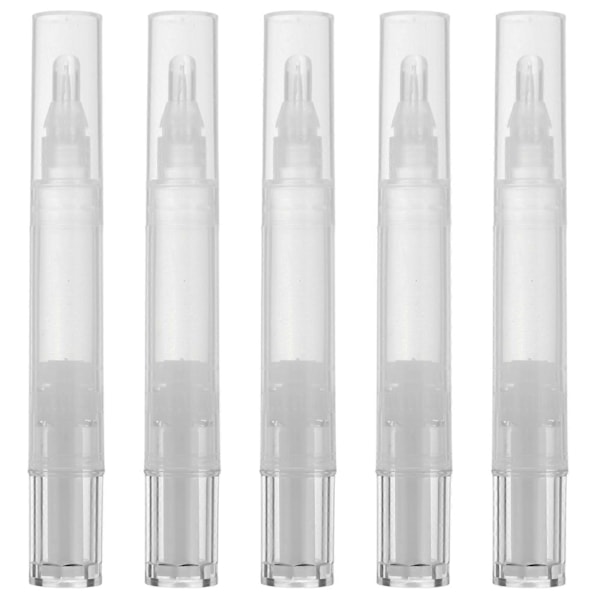 5 stk. 5ML Tomme Lipglossflasker Påfyllbare Lip Glazes Flasker (Assorterte Farger)