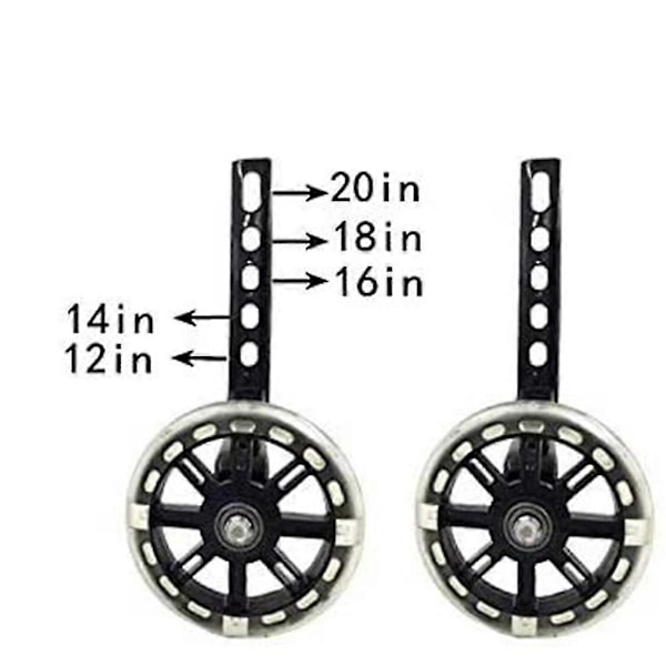 Stödhjul Blinkande Tyst Hjul Cykel Stabilisator Monteringssats Kompatibel För Cyklar Av 12 14 16 18 Tum
