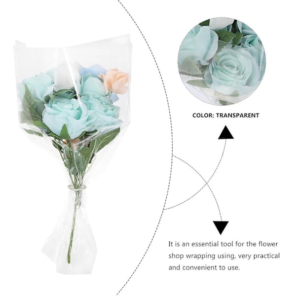20 stk. Cellofanposer Blomsterindpakningspapir Blomsterposer Blomsterhandlerartikler