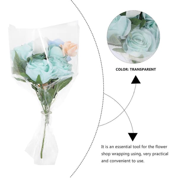 20 stk. Cellofanposer Blomsterpapir Blomsterposer Blomsterhandlerutstyr