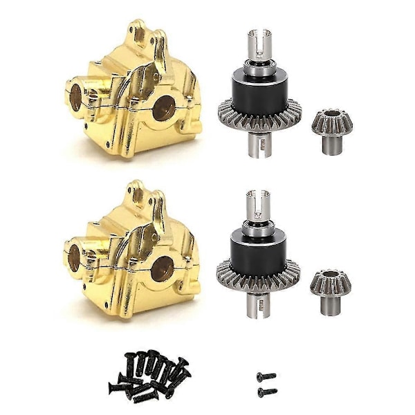2 Pakke Metall Differensial Og Girboks Sett For 144001 144002 144010 124016 124018 124019 Rc Bil Upg