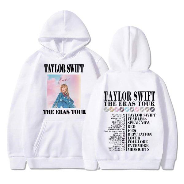 Taylor Swift theeras tour fan merchandise huvtröja för män och kvinnor white M