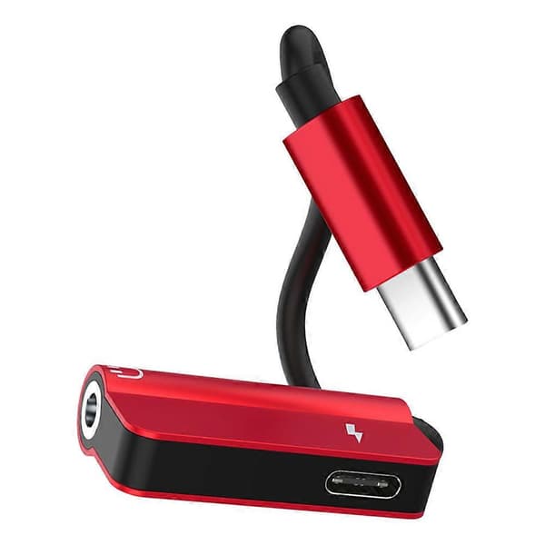 Type-C til 3,5 mm Adapter 2-i-1 Hovedtelefon Professionel Adapter Konverter