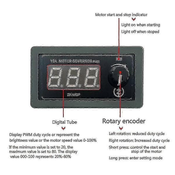 Justerbar Hastighetsregulator Motor Hastighetskontroller Pwm Dc 6v 12v 24v 360w 12a