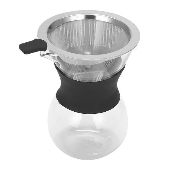 200ml Häll över Kaffebryggare Filter Dripper Glasbehållare Kaffe Percolator Rostfritt Stål Coff