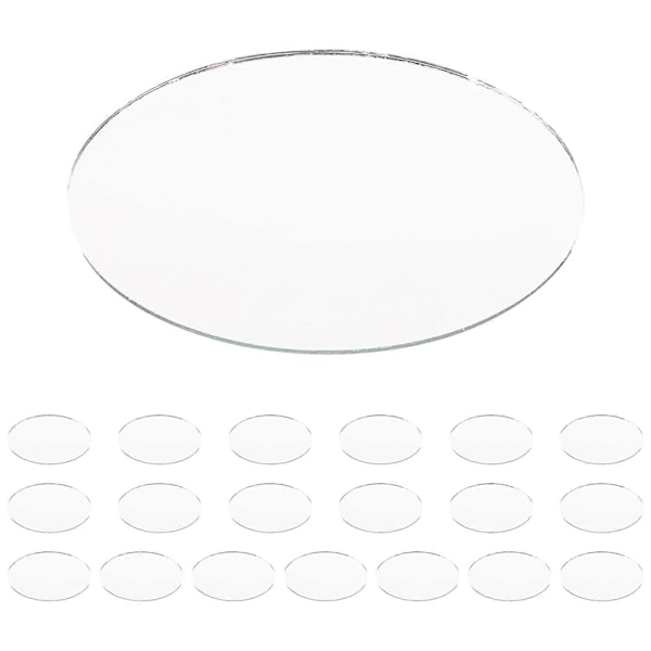 20 st DIY Legering Spegel Kvinnor Smink Spegel Mini Oval Form Obehandlad Spegellins för DIY Konst Hantverk (Liten Stil)