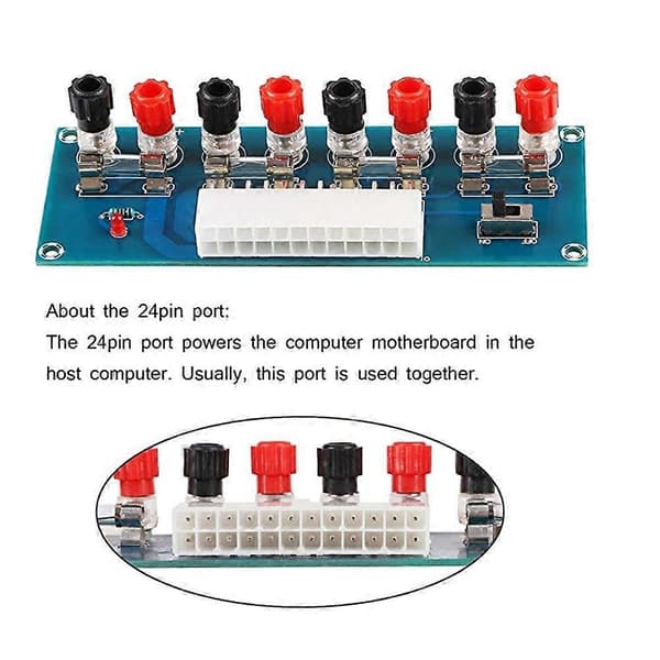 XH-M229 24 Pin ATX Port Strømindikator Strømafbryder til Computerprojekter Indlejrede Systemer