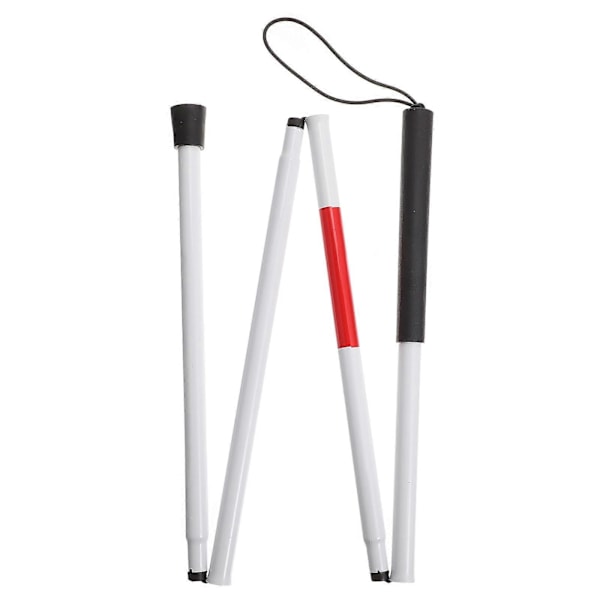 1 stk. Bærbar aluminiumslegering vandrestav Praktisk foldbar blindestok (Hvid)