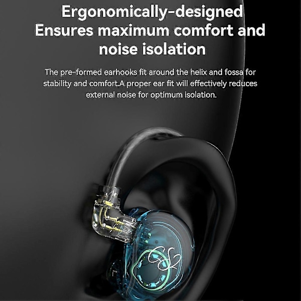 Cs2 Hi-Fi Kablede Hodetelefoner In-ear 1dd Dynamisk Hifi Subwoofer Ørepropper Løping Støyreduksjon