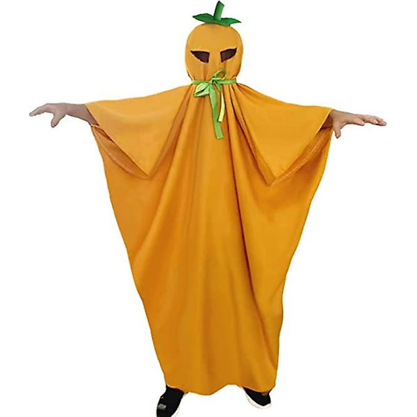 Rolig Pumpadräkt Cape, Pumpahuvud Cosplay Kostym, Pumpa Vuxen Barn Kostym Cape För Halloween Karnevalsfest 130