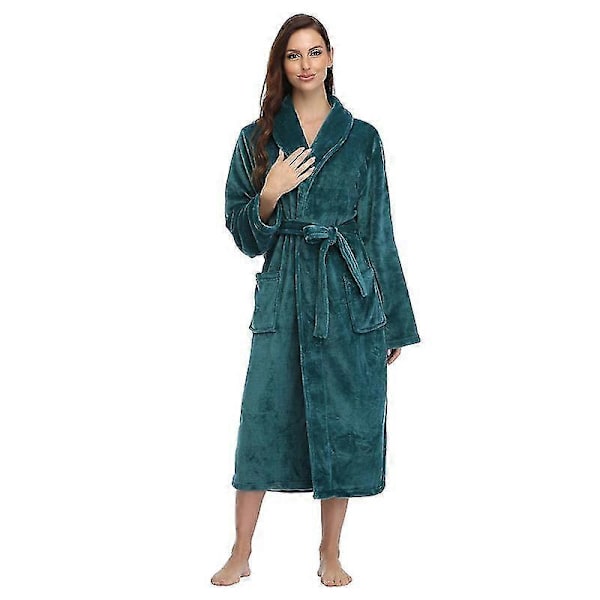 Dam Varm Fleece Vinterrock, Lång Plyschbadrock Red L