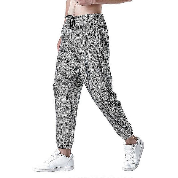 Nattklubb Metallisk Hologram Skinnende Bukser Partybukser Silver M