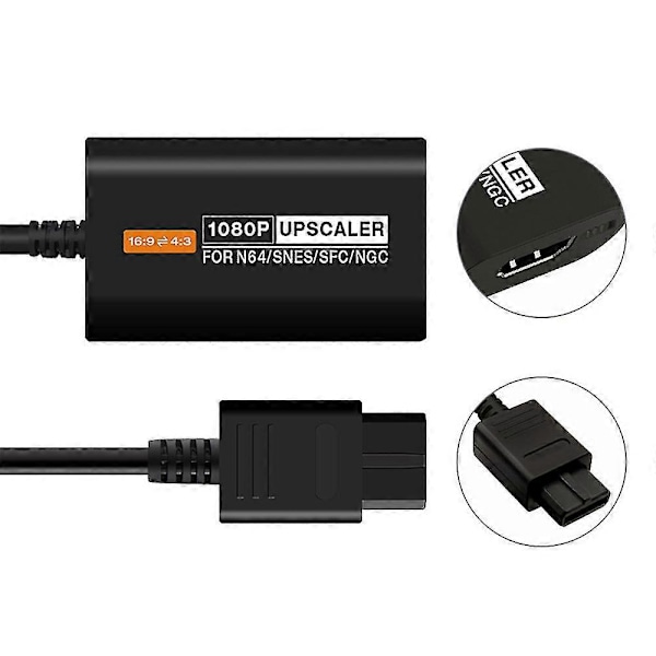 -kompatibel Konverter For 64 N64/sfc/snes/ngc 1080p Oppskaleringsstøtte 4:3/16:9 Sideforholdsbryter