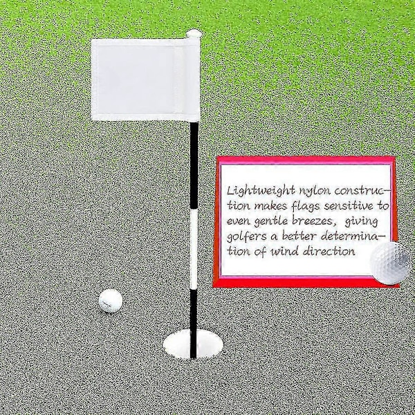 3 stk. Golf Flagg Solid Golf Flagg med Rørinnlegg Vanntette Putting Golf Flagg 20 x 15 cm