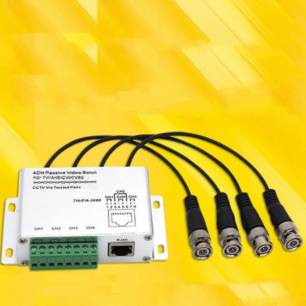 4-kanals HD CVI/TVI/AHD Passiv Transceiver 8-kanals Video Balun Adapter Sender BNC Til UTP Cat5/5e
