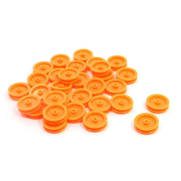 60 stk. 2 mm hul orange plastik remskive til DIY RC legetøjsbil fly
