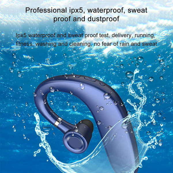 Bluetooth Headset, Trådlöst Bluetooth Hörsnäcka V5.0 35 Timmar Samtalstid Handsfree Hörlurar Med Brusreducerande Mikrofon Kompatibel Med Iphone Och Android blue