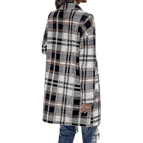 Dam Rutig Jacka Mellanlång Trenchcoat Höst Ulljacka Blue S