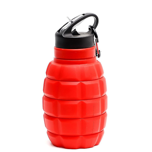 580ml Hopfällbar Granat Vattenflaska Livsmedelsgodkänd Silikon Red